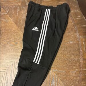 Adidas Men’s Black Tapered Track 3- Stripe Pants